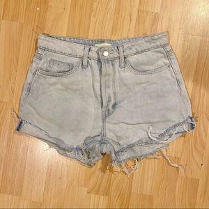 H&M High Rise Distressed Jean Shorts